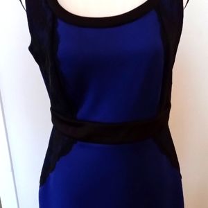 Blue and black lace dress